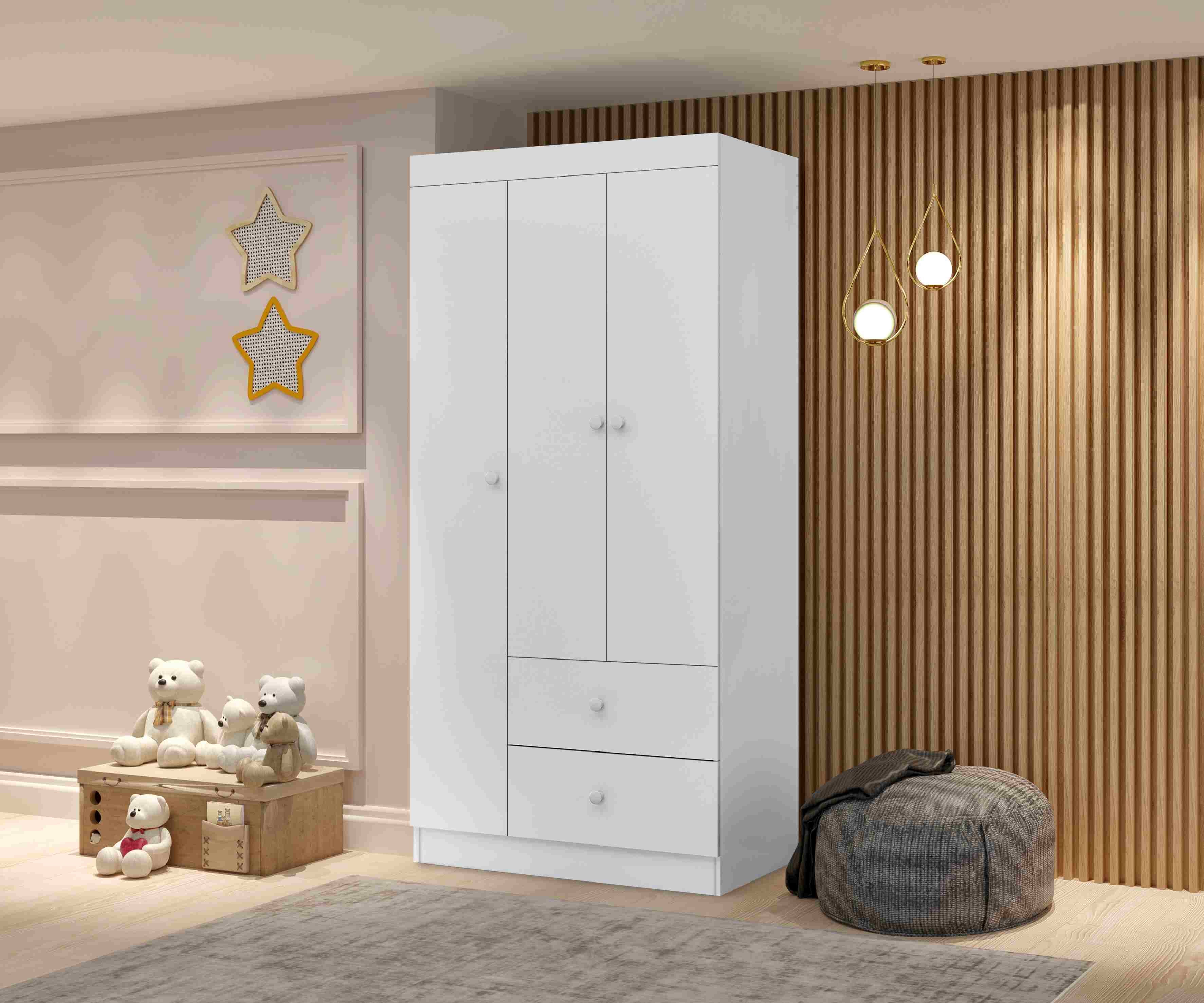 Roupeiro Catatau 3P2G BR.AZ.RS.NT MultiFlex J A Moveis - Móveis furniture