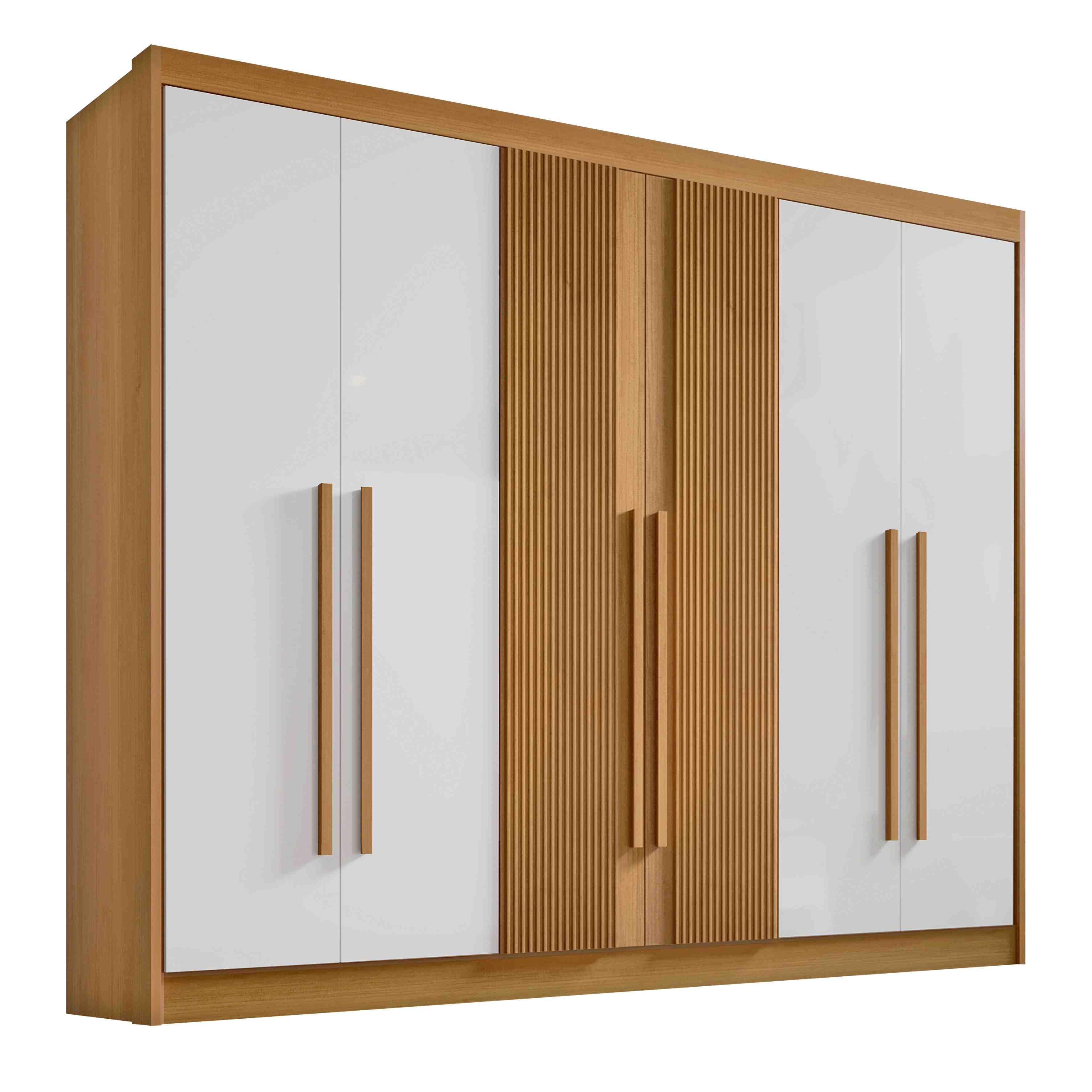 Roupeiro Athos 6P Cinamomo.Off White - Móveis furniture