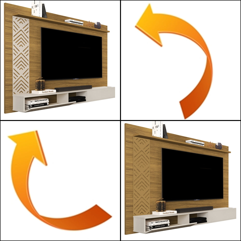 Painel até 60″ Roma Nature/Off White – MADEC/VJ MÓVEIS