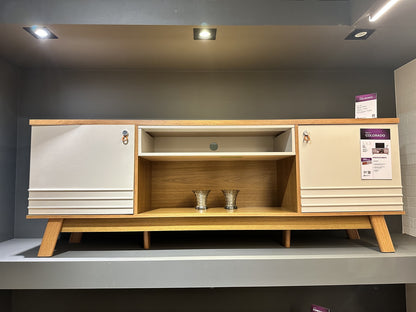 Rack Colorado Línea Brasil 180cm para TVs de até 75" Pés Retrô Nature/Off White -