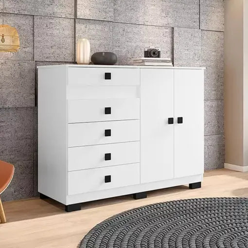 Cômoda Sapateira 2352 5 Gavetas 2 Portas Araplac Branco - Móveis furniture