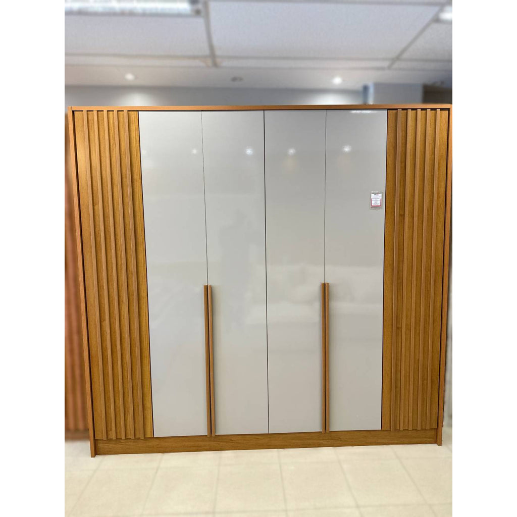 Guarda-Roupa 6 Portas Guarani Ripado 2,44m Cinamono/Off White – TCIL