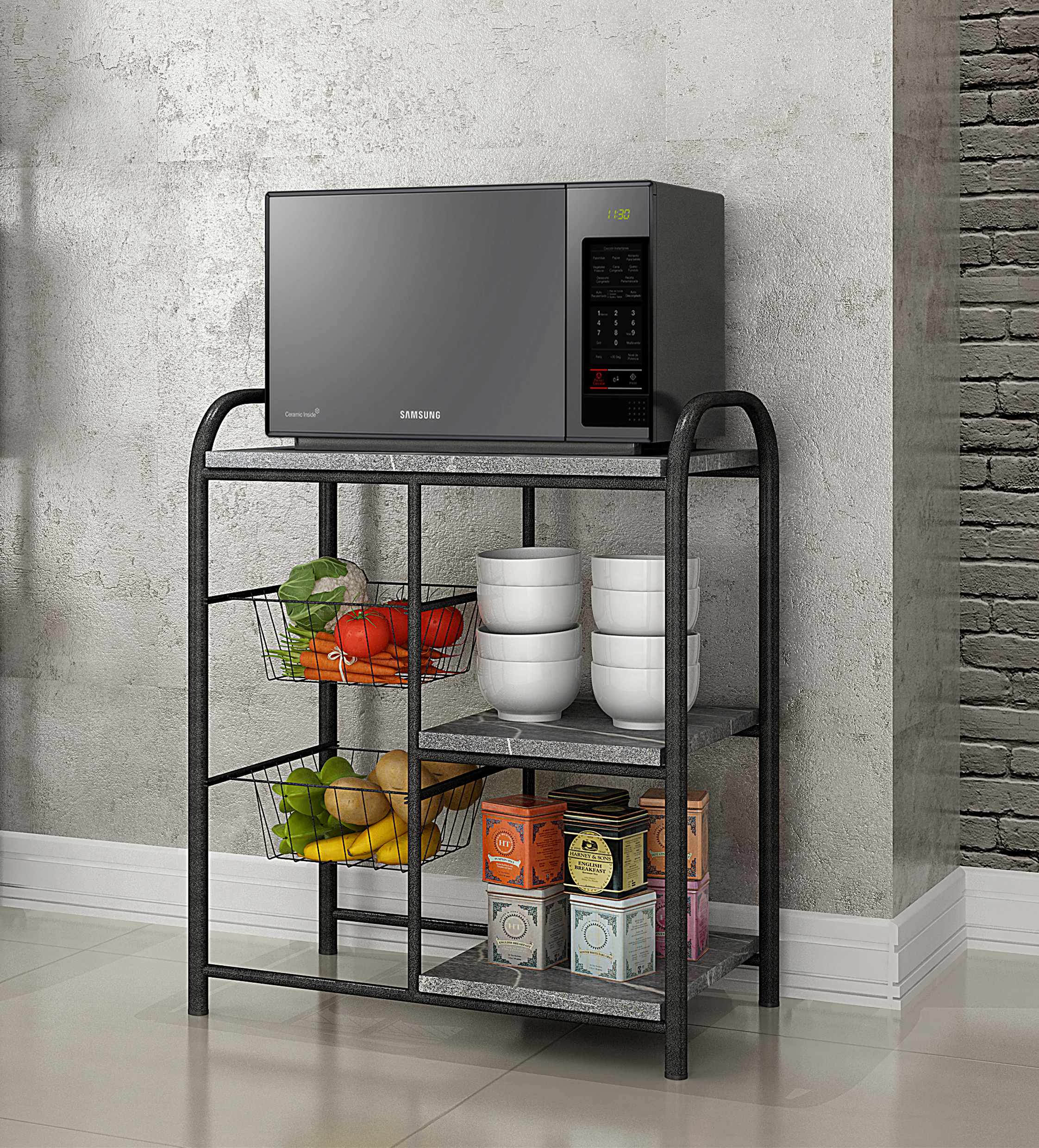 .Fruteira Escocia com Tmp Ardosia Cinza - Móveis furniture