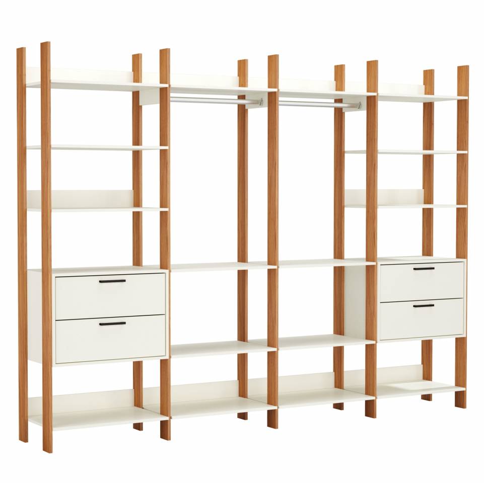 Closet 4 Torres TW406 2,89 m Off White/Freijó - Móveis furniture