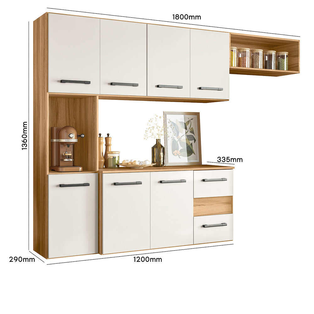 Cozinha Suspensa Juliete Freijó/Off White Cristal – NICIOLI