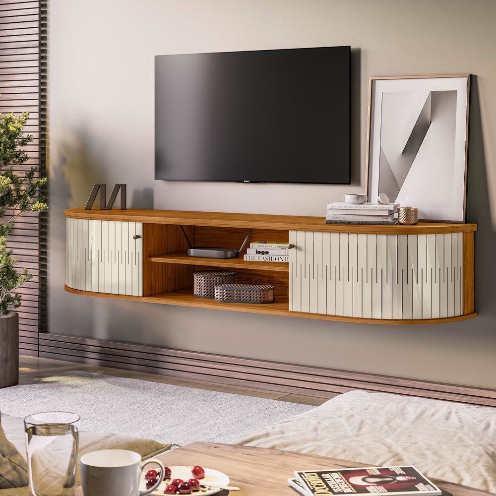 Rack Suspenso Algarve Naturale.Off White Madetec - Móveis furniture