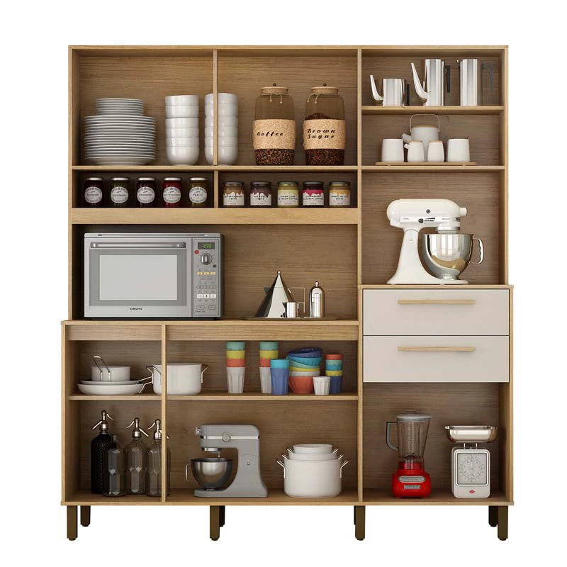 Armário Fortaleza 07 Portas 02 Gavetas Cinamomo/Off Larg.1.80m Valdemoveis - Móveis furniture