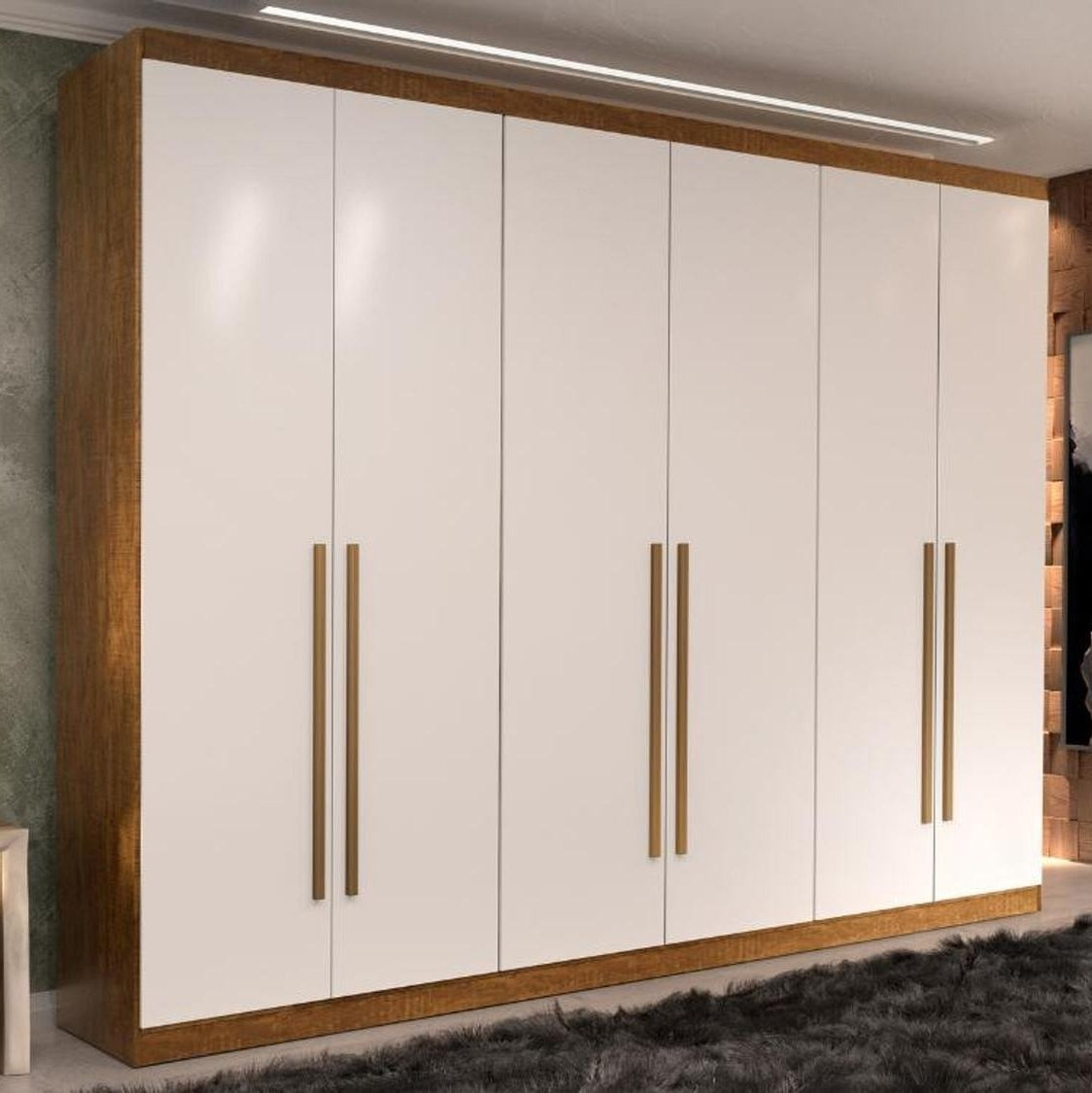 Guarda-Roupa 6 Portas Berlim 2,00 m Cinamono/Off White – MINASPLAC