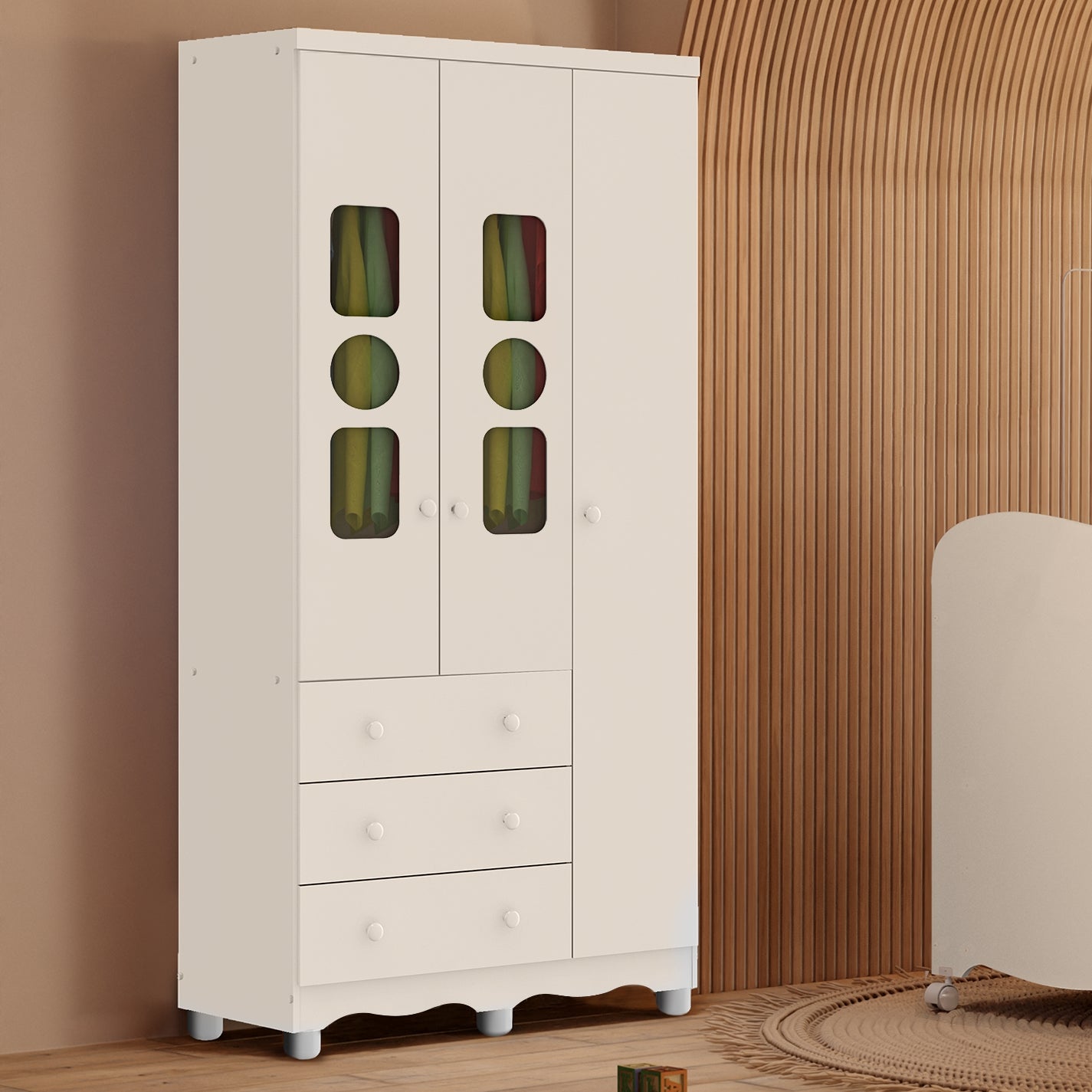 Guarda-Roupa 3 Portas Tedy Branco Brilho – PEROBA MÓVEIS