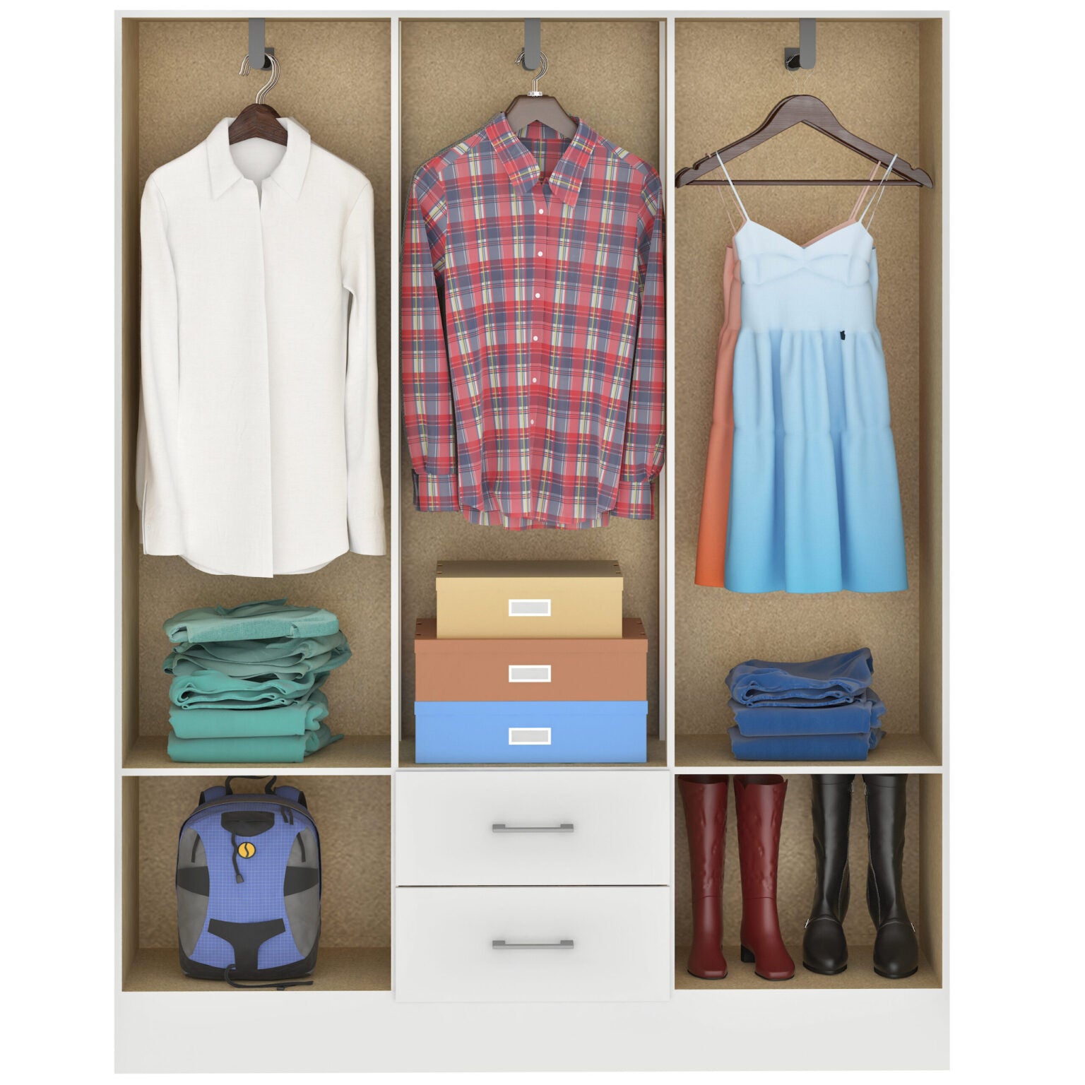 Guarda-Roupa 6 Portas Jamaica 6002 Branco – FELLICCI
