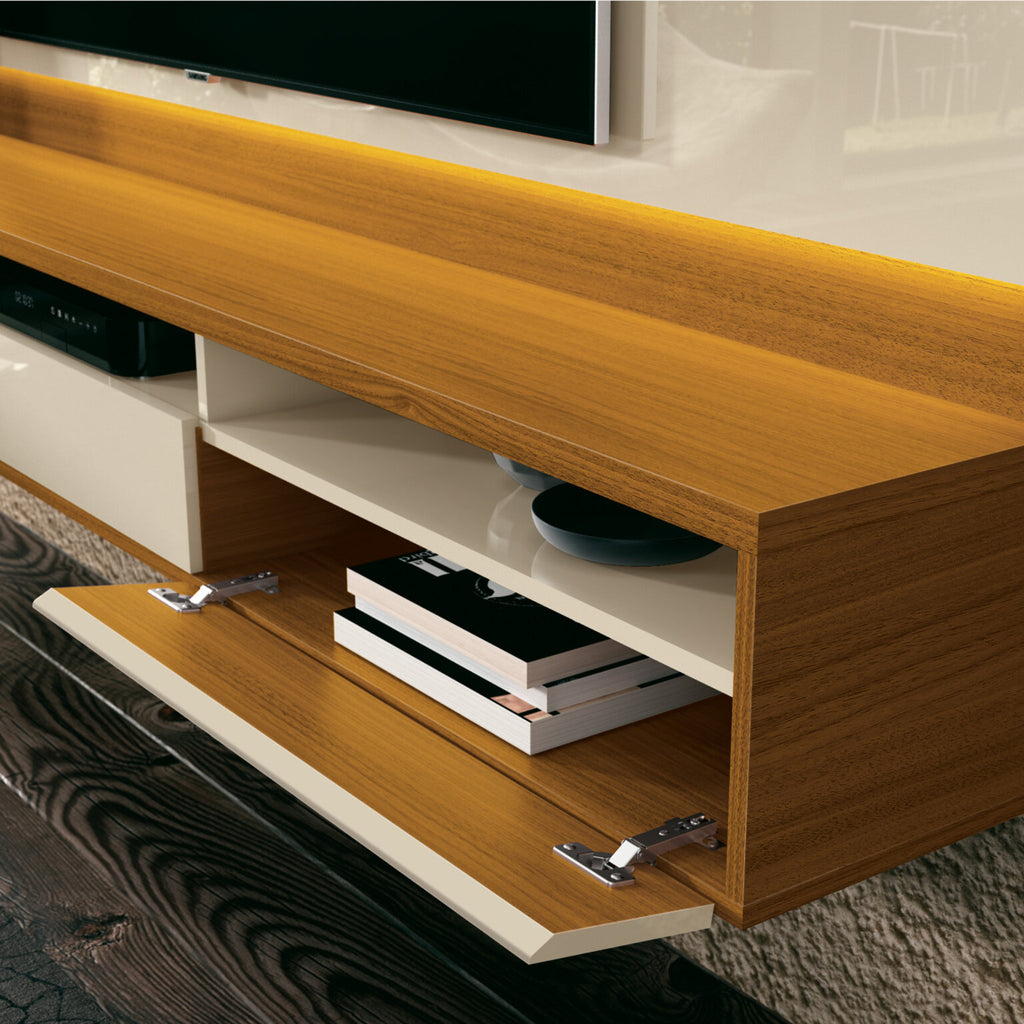 Painel até 65″ Savoy 1.6 Off White/Cedro Natural – EDN MÓVEIS - Móveis furniture