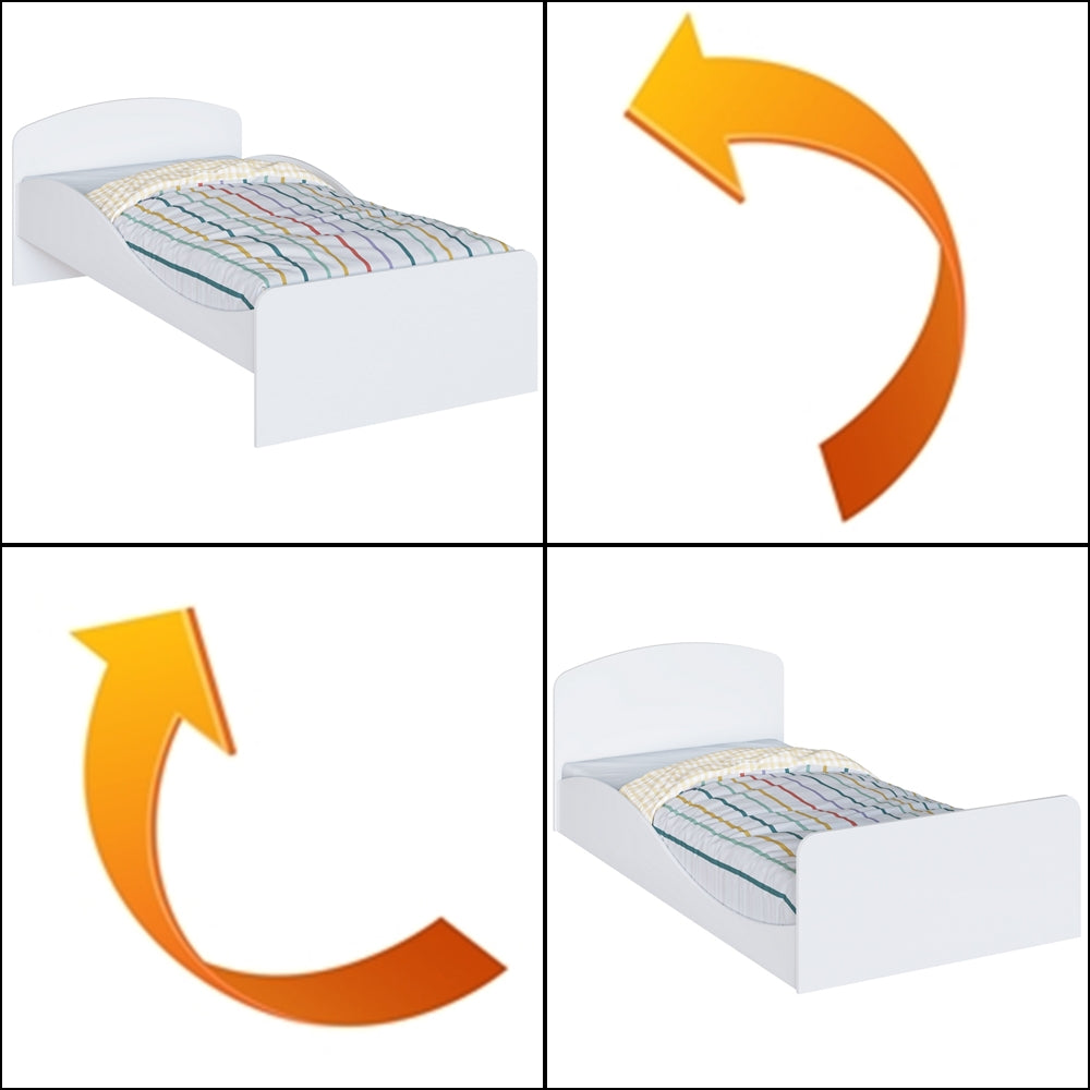 Cama Solteiro Lua Branco Brilho – PEROBA MÓVEIS