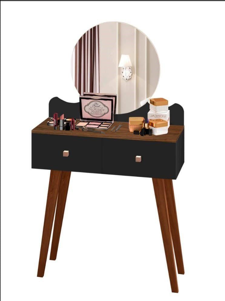 Penteadeira Condessa com Espelho Preto Freijo Maria - Móveis furniture