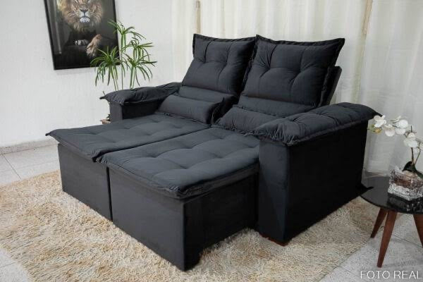 Sofá Pequim 2 Lugares Retrátil e Reclinável 180cm Tecido Suede União - Móveis furniture