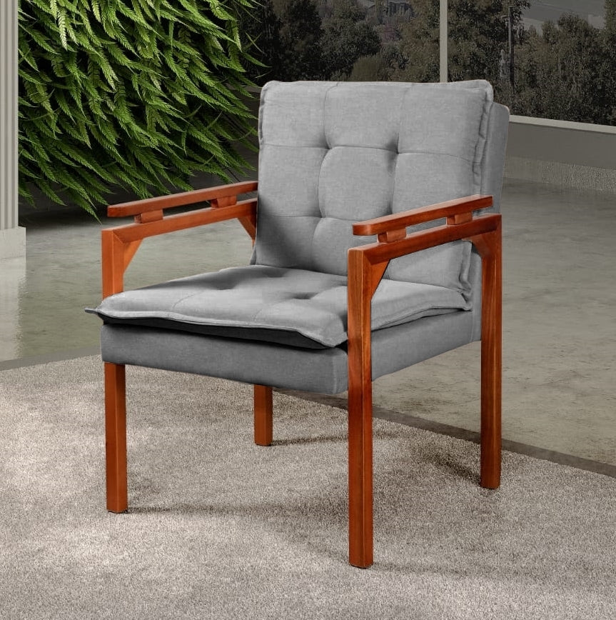 Poltrona Belíssima Veludo Cinza – JOSEBE DECOR