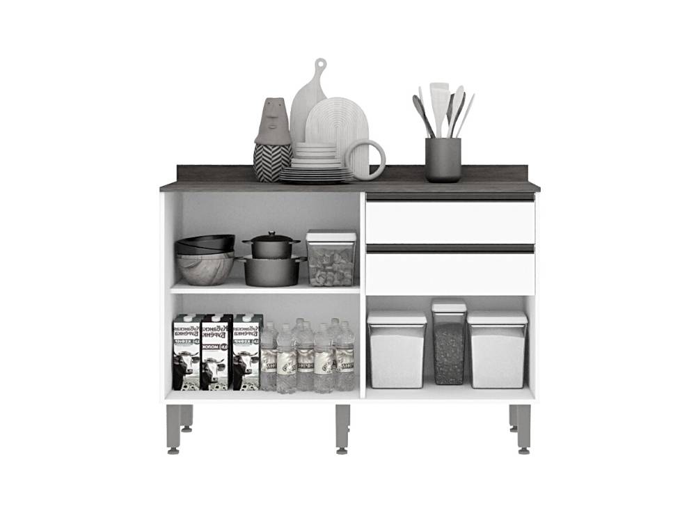 Balcão de Cozinha Pérola 1,20 – Cinamomo/Off White - Móveis furniture