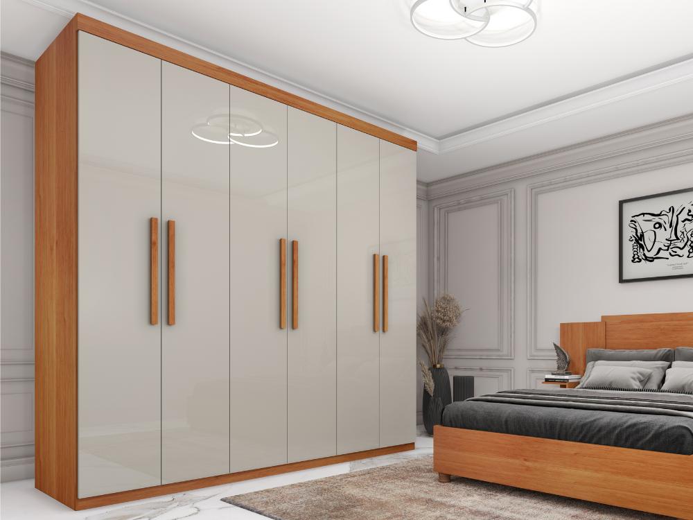 Guarda-Roupa Suécia 6 portas e 3 gavetas Tcil – Cinamomo/Off White - Móveis furniture