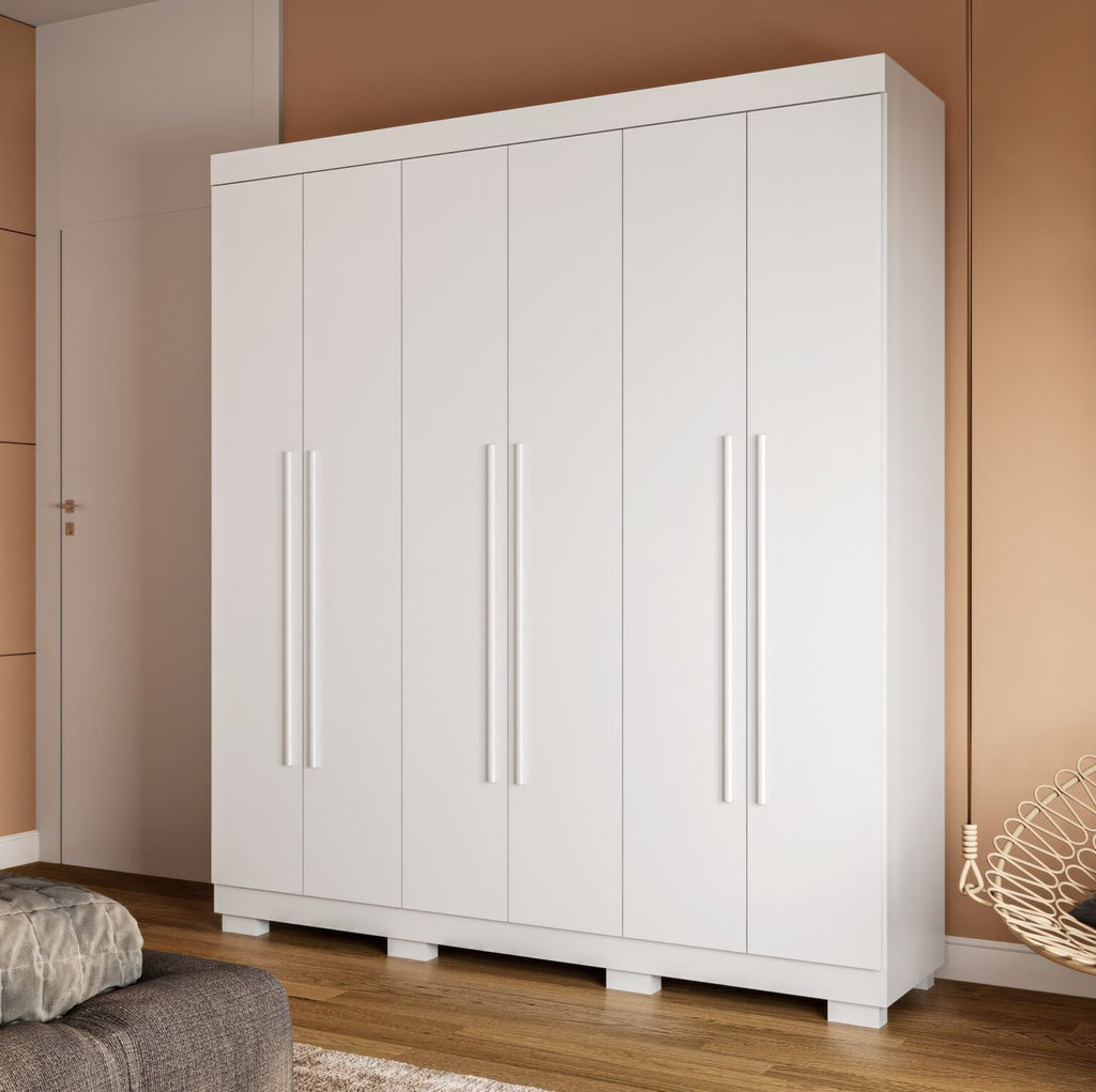 Guarda-Roupa 6 Portas Paolla 1,80 m Branco – - Móveis furniture