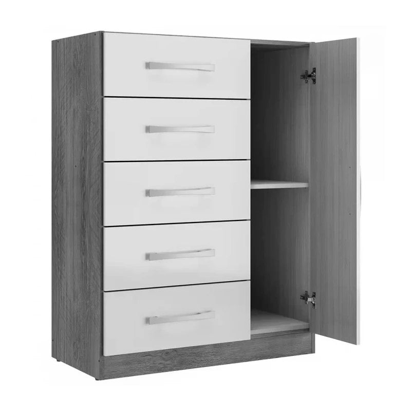 Cômoda Corais 5 Gavetas 1 Porta Larg. 0.68m Cinamomo - Móveis furniture