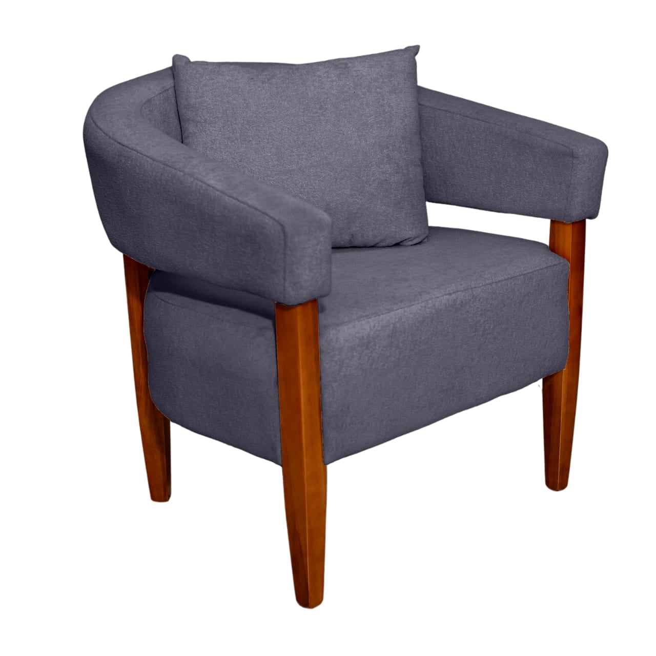 Poltrona Safira Veludo Inca Cinza 10 Bem Estar Estofados