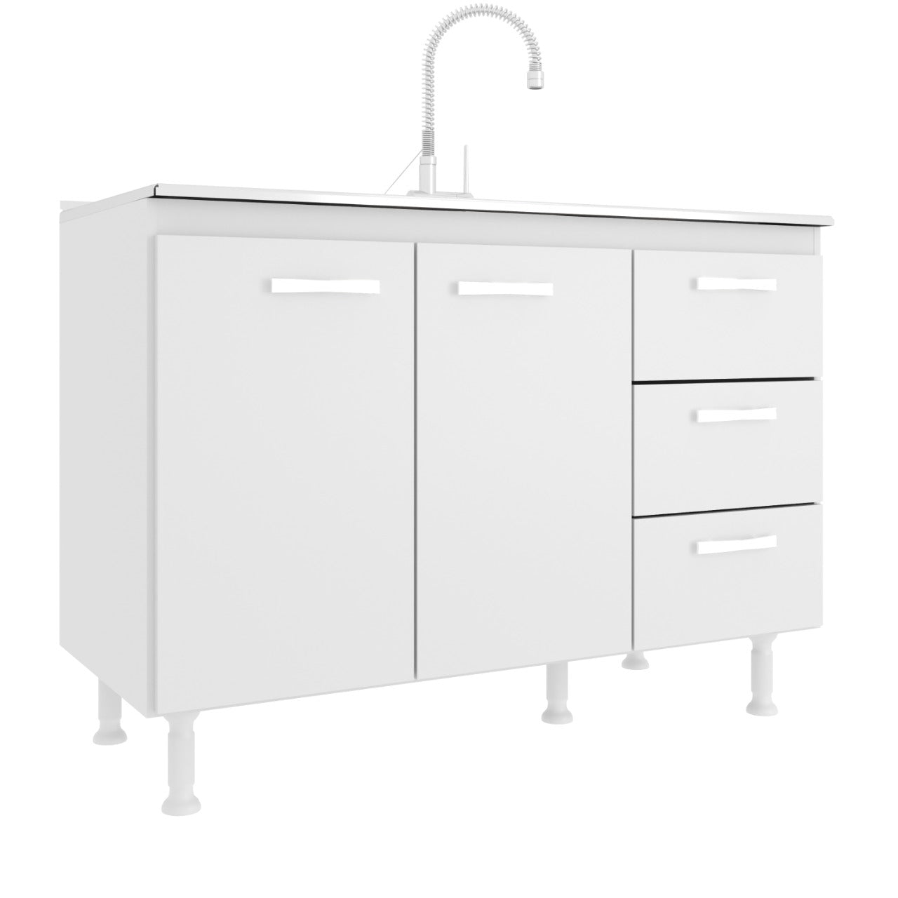 Balcão para Pia 120cm com Tampo SEM A PIA - Móveis furniture