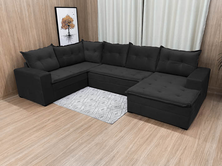 Sofá Canto Preto Leblon - Móveis furniture