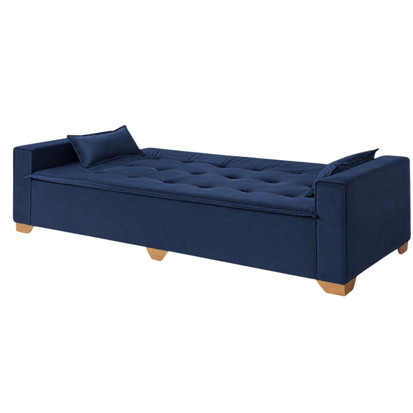 Sofá Cama Canadá 2,18 m Veludo Azul 185 – TOP ESTOFADOS