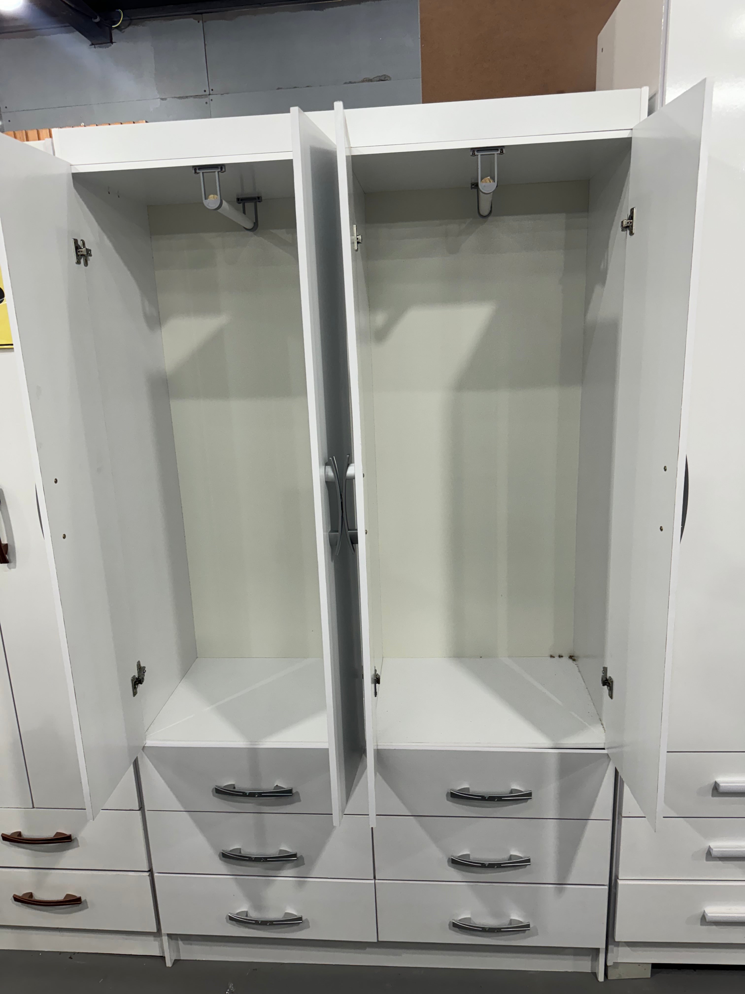 Guarda Roupa Treviso Evidencia Solteiro 4 Portas 6 Gavetas BRANCO