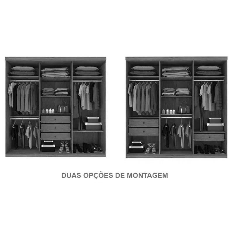 Roupeiro 6 Portas Olimpo Larg. 2.19m Neve - Móveis furniture