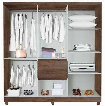 Roupeiro Master Top 8P2G Branco Neve Imop - Móveis furniture