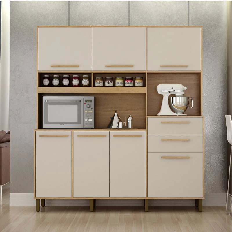 Armário Fortaleza 07 Portas 02 Gavetas Cinamomo/Off Larg.1.80m Valdemoveis - Móveis furniture