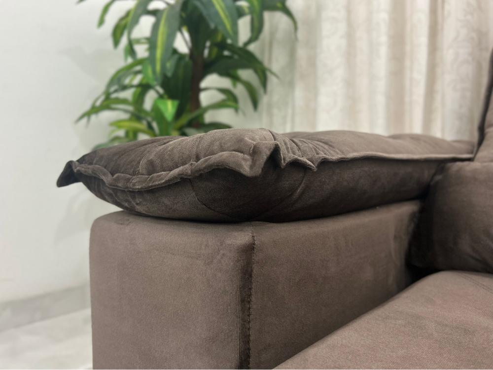 Sofá Retrátil Reclinável Grécia 1.90m – Marrom Veludinho - Móveis furniture