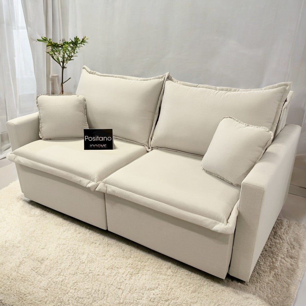 Sofá Cama Retrátil Positano 1,80 m Linho Marfim 12 – INNOVE ESTOFADOS