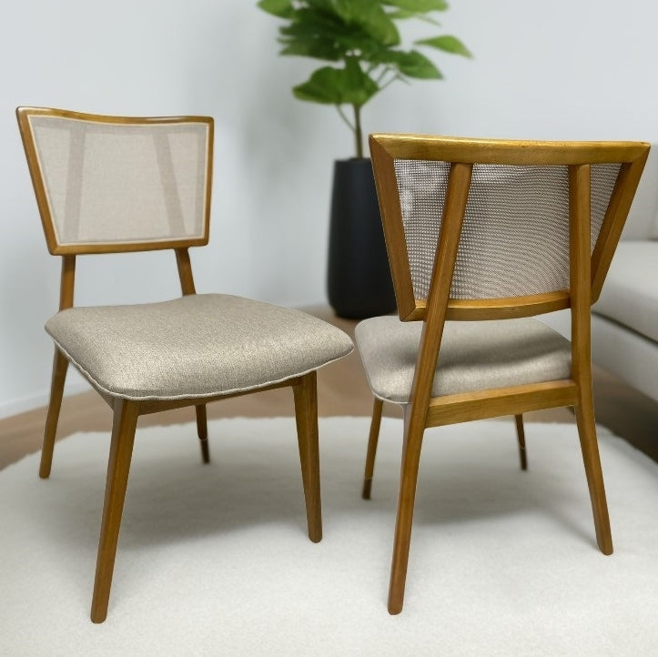 Kit 4 Cadeiras Ísis Champagne/Linho Saturno Bege 01 – - Móveis furniture