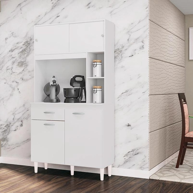 A881.Kit Cozinha Duda 90 4P1G Branco - Móveis furniture