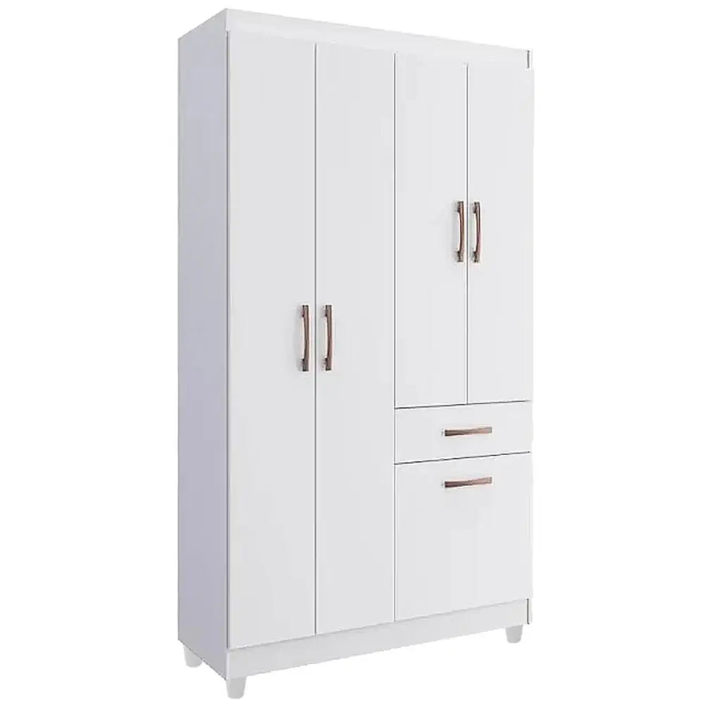 Guarda Roupa New Marbella Solteiro 5 Portas 1 Gaveta Poquema BRANCO