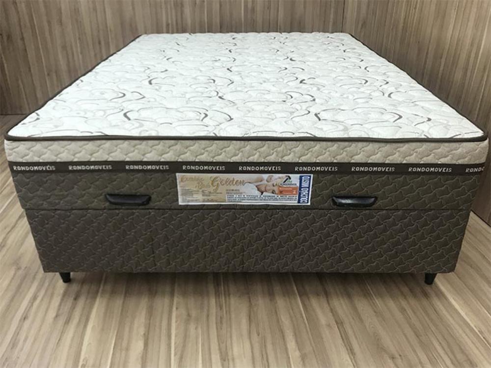 Cama box Baú Golden Light Casal – 138x188x62 - Móveis furniture