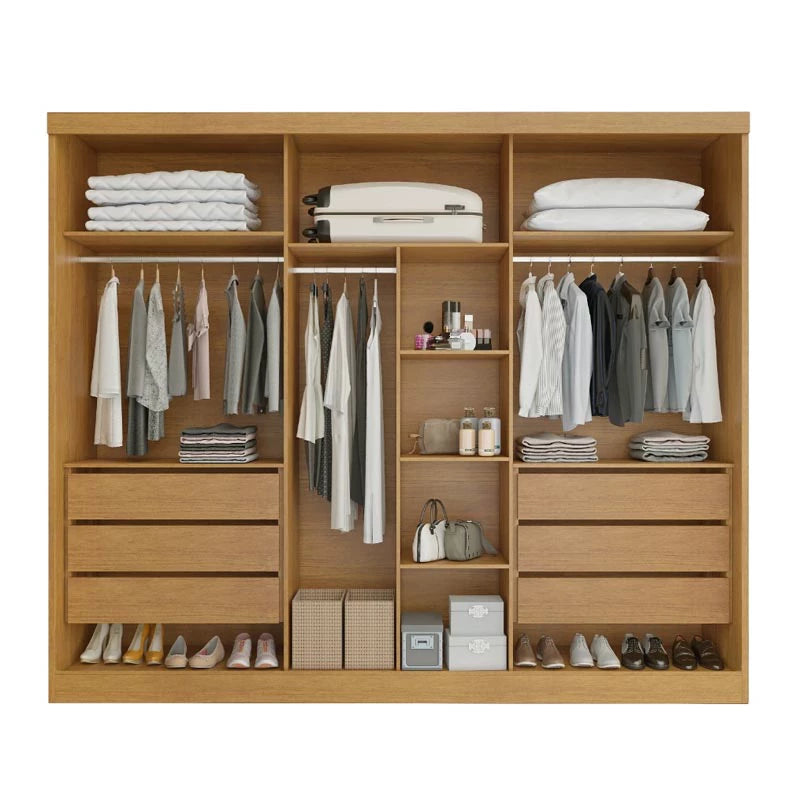 Roupeiro 6 Portas Larg. 2.70m Genova Nature Bianchi - Móveis furniture