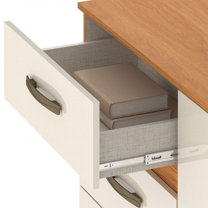 Cômoda 4 Gavetas com Sapateira Leme CO240 Cinamomo/Off White – FELLICCI