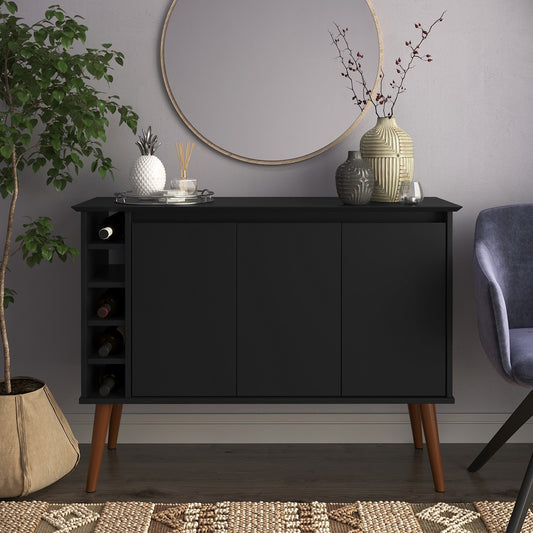 Aparador com Adega London 3P Preto - Móveis furniture