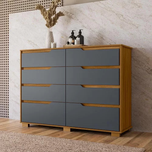 Cômoda 08 Gavetas Georgia Freijó Cinza Moval - Móveis furniture