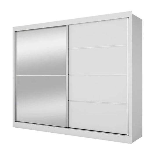Guarda Roupa Verona Casal com Espelho 2 Portas 4 Gavetas Europa Branco