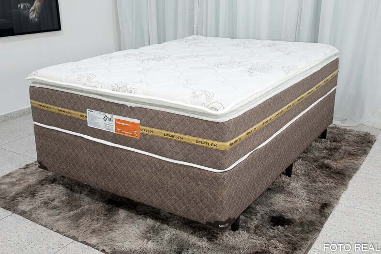 Base Box + Colchão Casal Coimbra Molas Ensacadas - Móveis furniture
