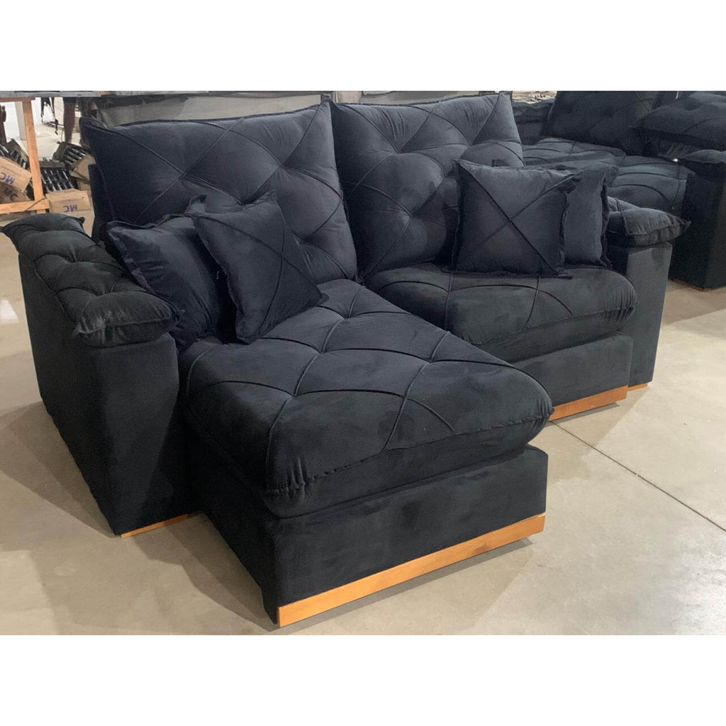 Sofá Gran Plus com Molas Ensacadas 4 Lugares Retrátil e Reclinável 230cm Tecido Veludo Império - Móveis furniture
