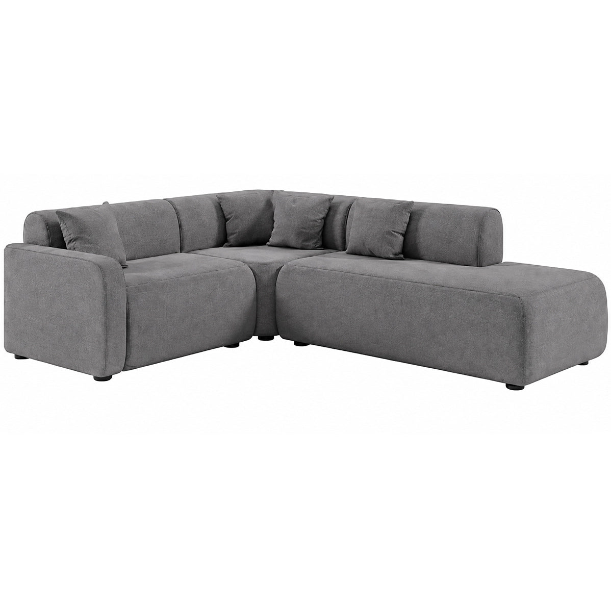 Sofá de Canto Cargo 2 Cantos com Chaise em Linho 5 Lugares Estofart