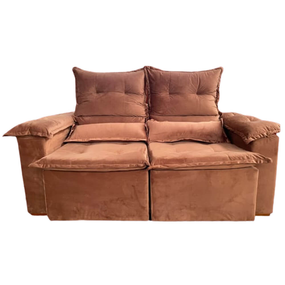 Sofá Pequim 2 Lugares Retrátil e Reclinável 180cm Tecido Suede União - Móveis furniture