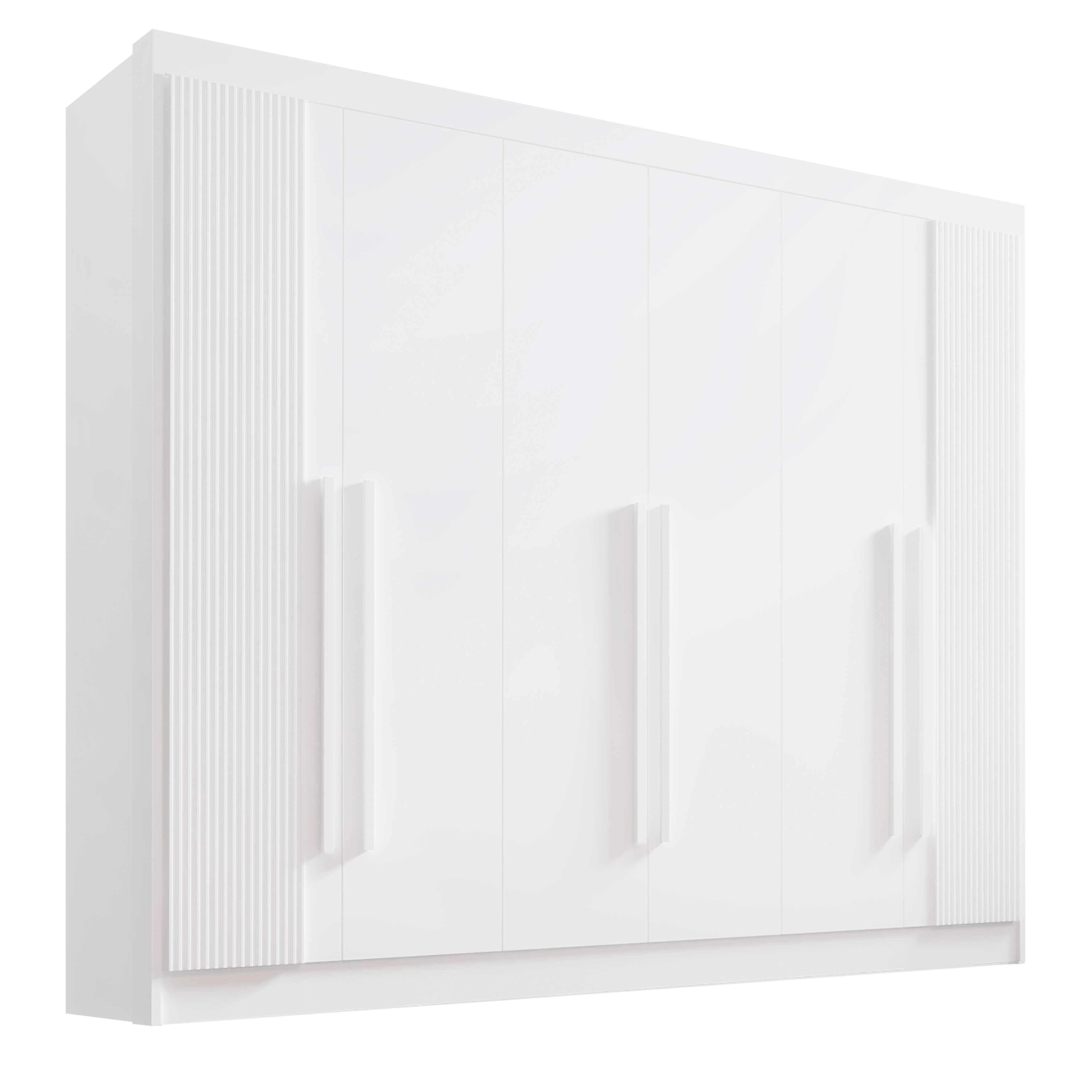 Roupeiro Athos 6P Branco Ripado - Móveis furniture