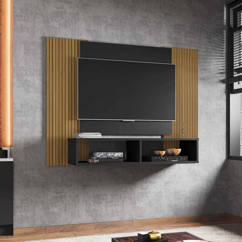 Painel Navi para TV até 47 Polegadas Preto Ripado Bechara - Móveis furniture