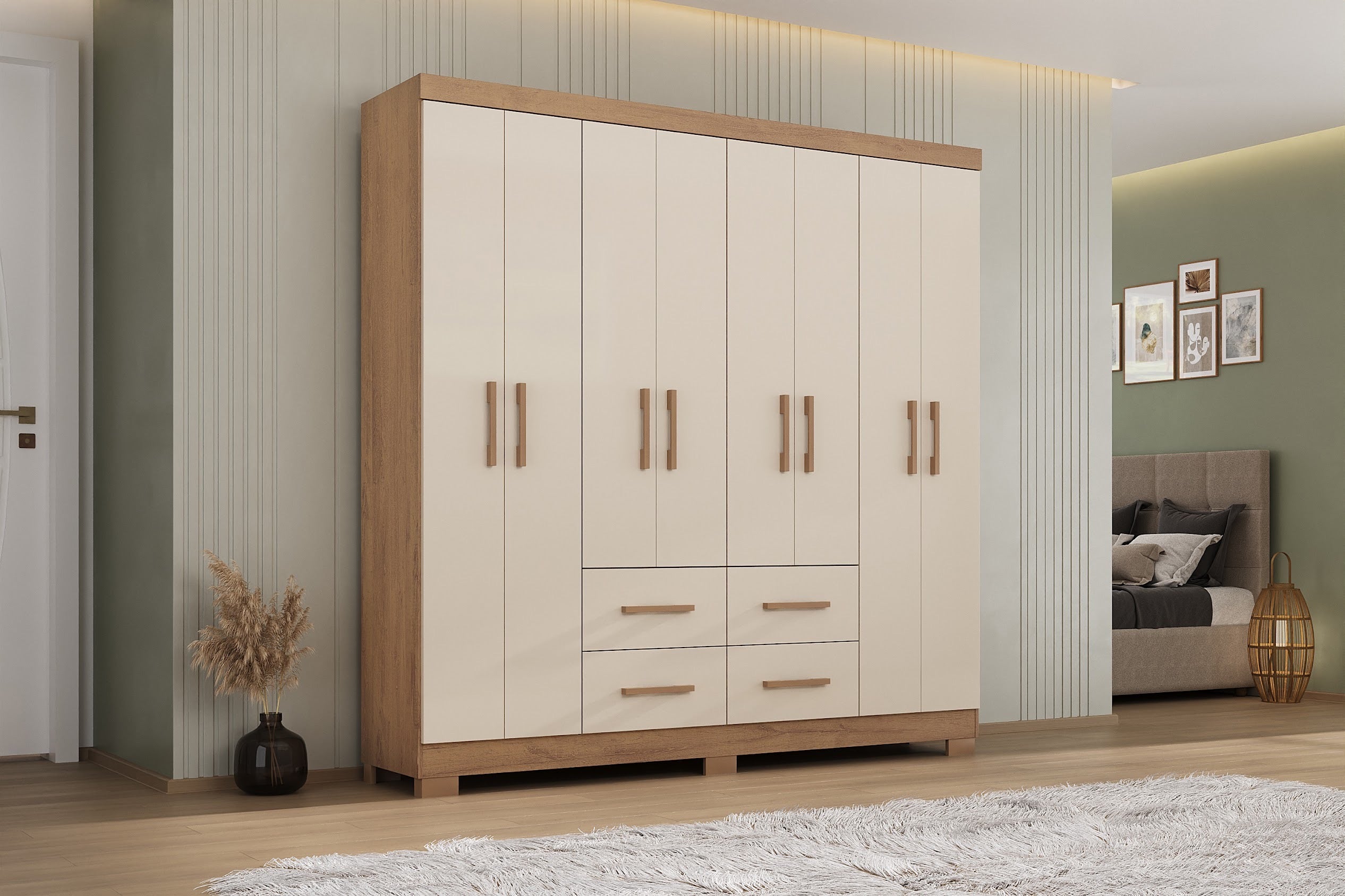 Roupeiro Itapema 8 Portas 4 Gavetas - Móveis furniture