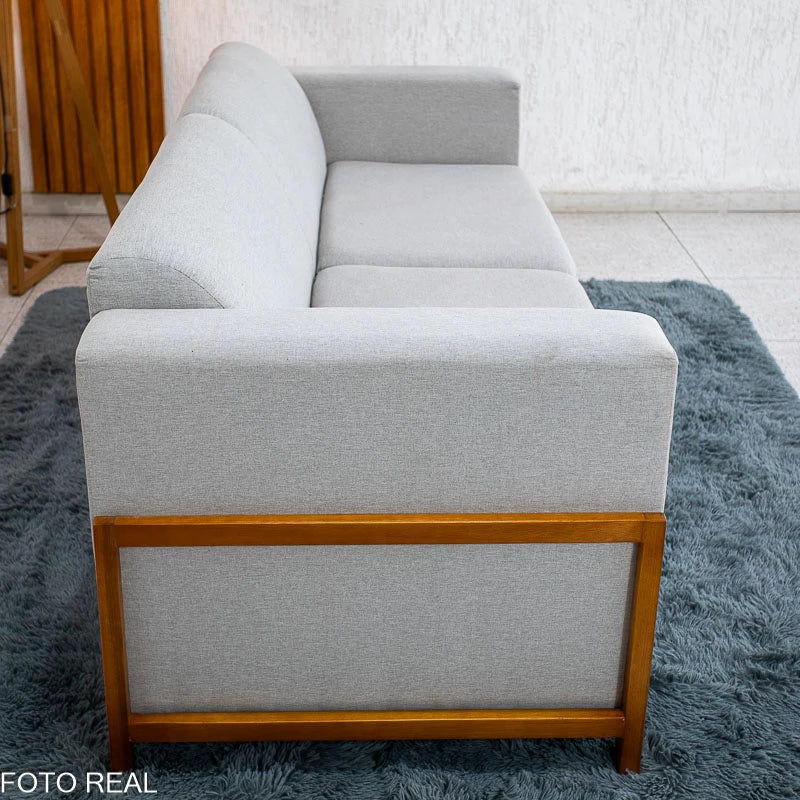 Sofá 3 Lugares Capri Larg. 2.00m Linho Cinza A59